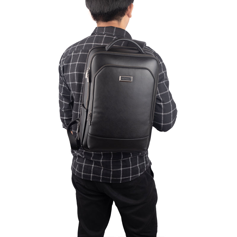 Backpack Tas Ransel Pria Kulit Gino Mariani Arigo Black