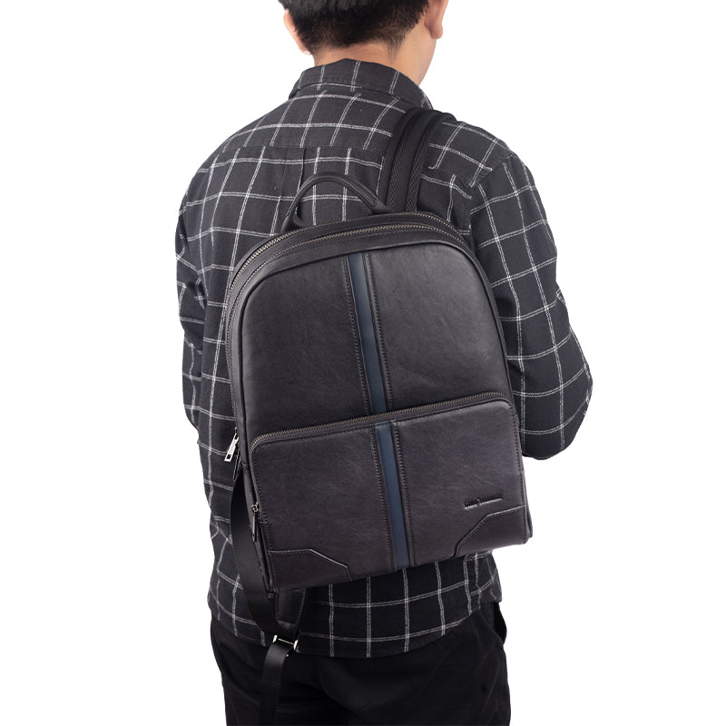 Backpack Tas Ransel Pria Kulit Gino Mariani Harry Black