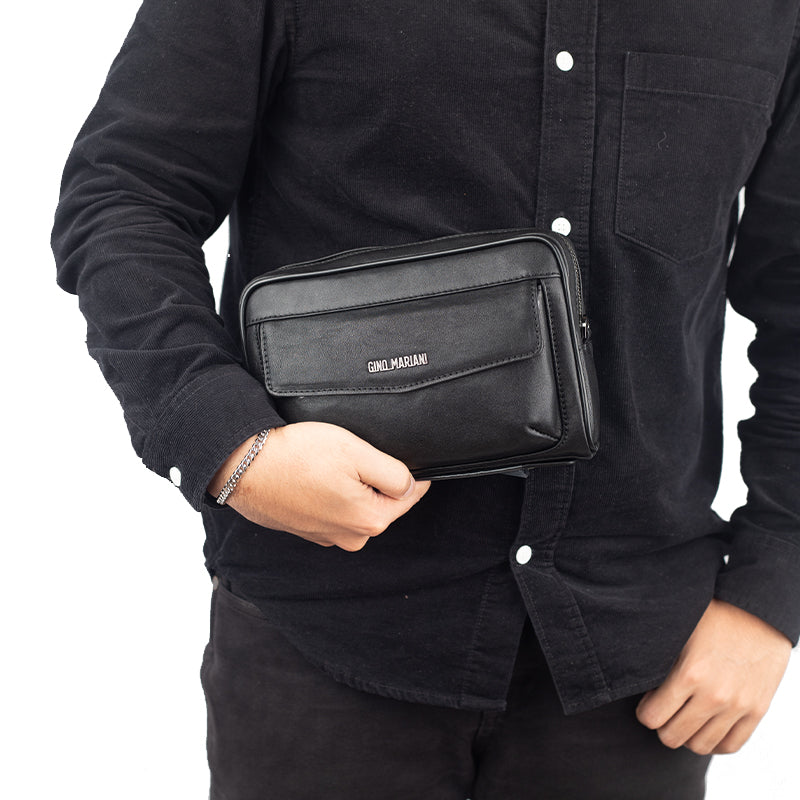Clutch Kulit Pria Gino Mariani Jericho Black