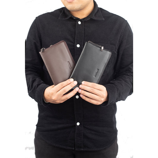 Pouch Kulit Pria Gino Mariani Elezar Brown