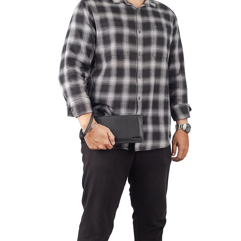 Pouch Kulit Pria Gino Mariani Kaden Black