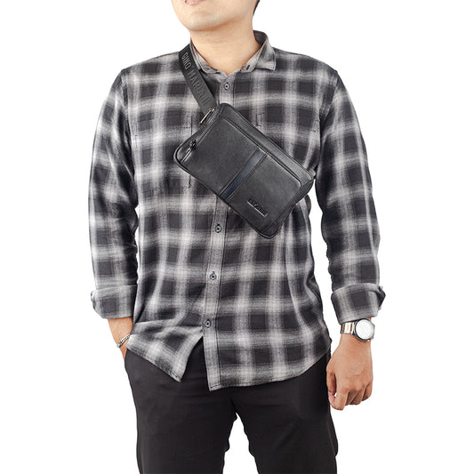 Sling Bag Kulit Pria Gino Mariani Haritz 1 Black