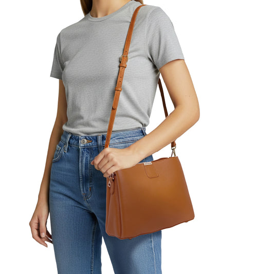 Tas Wanita Top Handle Bag Gino Mariani Bonita Tea Brown