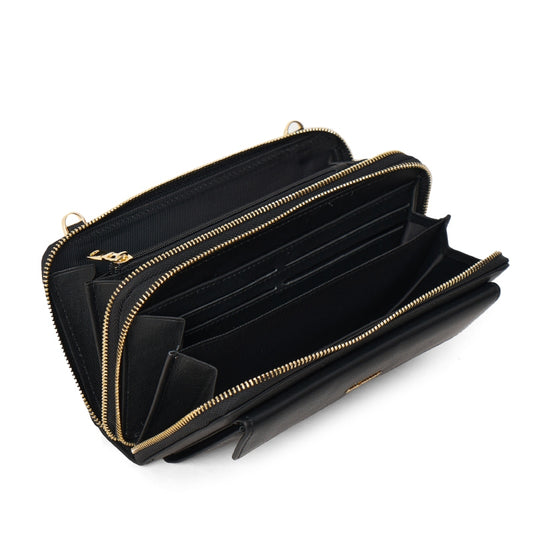 Dompet Panjang Kulit Wanita Gino Mariani Long Leather Wallet Ambra Black
