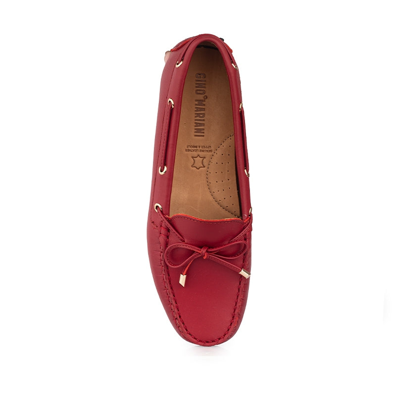 Sepatu Casual Wanita Loafer Moccasin Gino Mariani Ellen Red