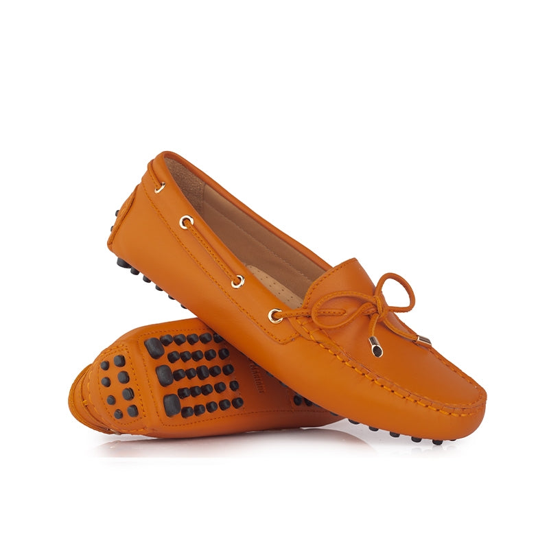 Sepatu Casual Wanita Loafer Moccasin Gino Mariani Ellen Orange