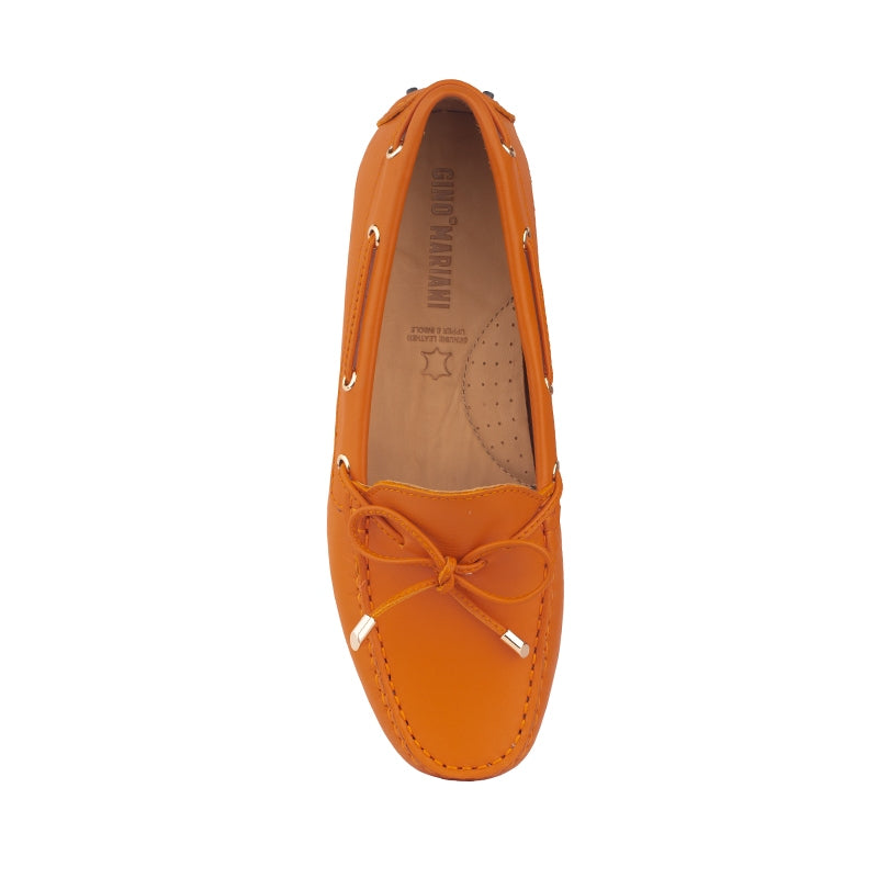 Sepatu Casual Wanita Loafer Moccasin Gino Mariani Ellen Orange