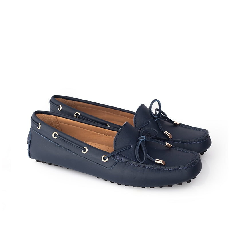 Sepatu Casual Wanita Loafer Moccasin Gino Mariani Ellen Navy