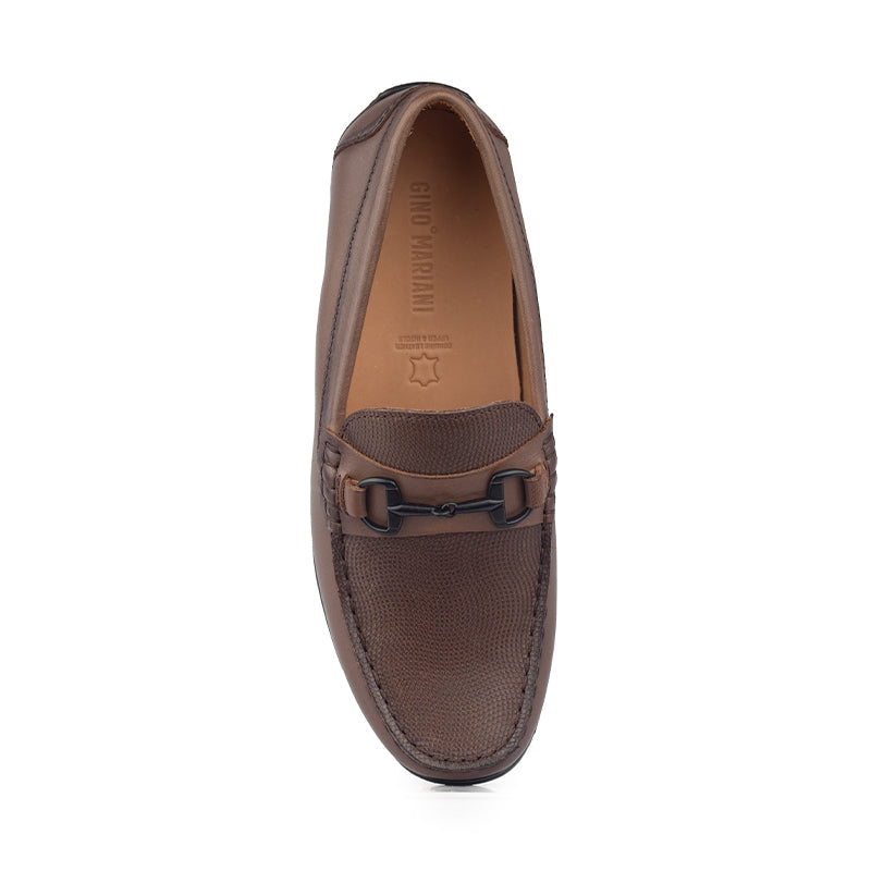 Sepatu Casual Pria Loafer Moccasin Gino Mariani Bartoli 9 Dark Brown