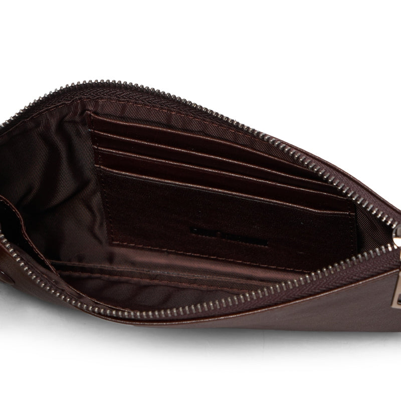 Pouch Kulit Pria Gino Mariani Elezar Brown