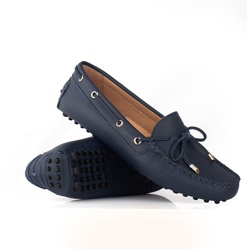 Sepatu Casual Wanita Loafer Moccasin Gino Mariani Ellen Navy