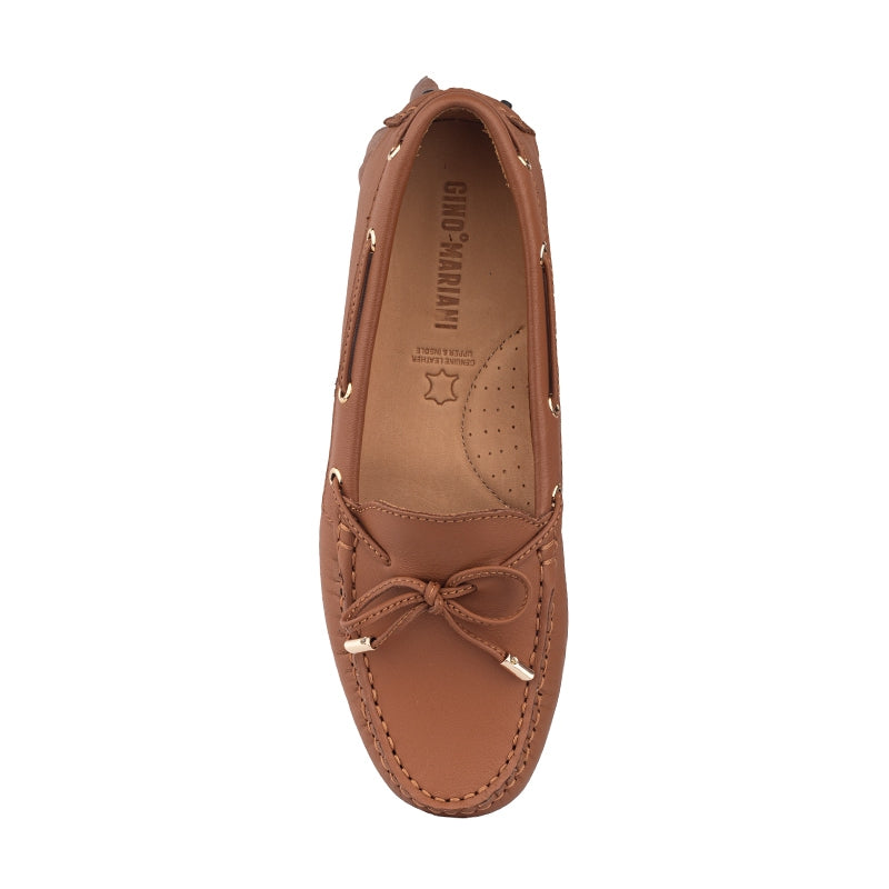 Sepatu Casual Wanita Loafer Moccasin Gino Mariani Ellen Light Brown