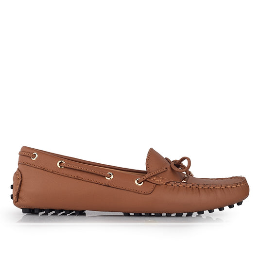 Sepatu Casual Wanita Loafer Moccasin Gino Mariani Ellen Light Brown