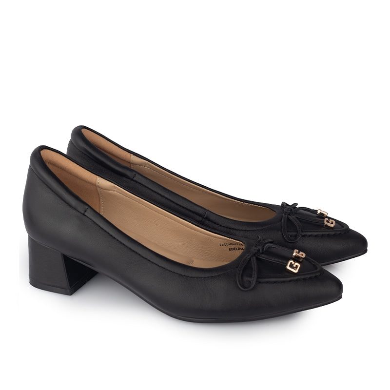 Sepatu Pantofel Formal Wanita Gino Mariani Edelina Black