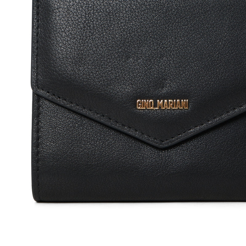 Dompet Kulit Lipat Wanita Gino Mariani Arianna Black