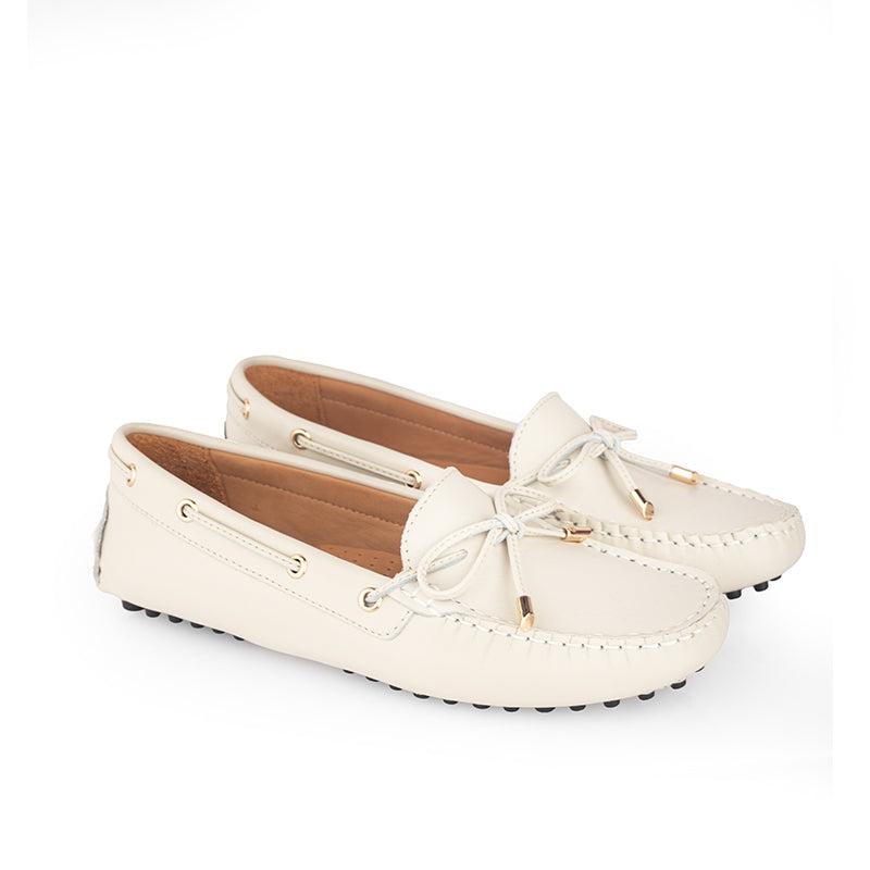 Sepatu Casual Wanita Loafer Moccasin Gino Mariani Ellen Off White