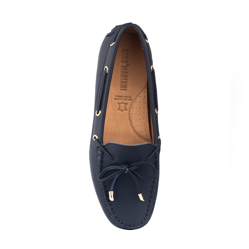 Sepatu Casual Wanita Loafer Moccasin Gino Mariani Ellen Navy