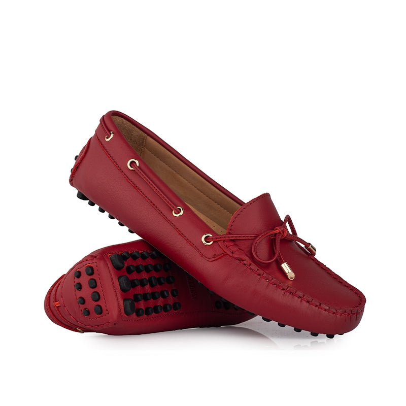 Sepatu Casual Wanita Loafer Moccasin Gino Mariani Ellen Red
