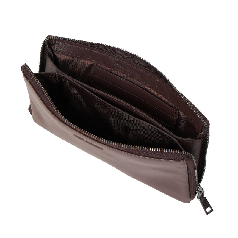 Clutch Kulit Pria Gino Mariani Jeno Brown