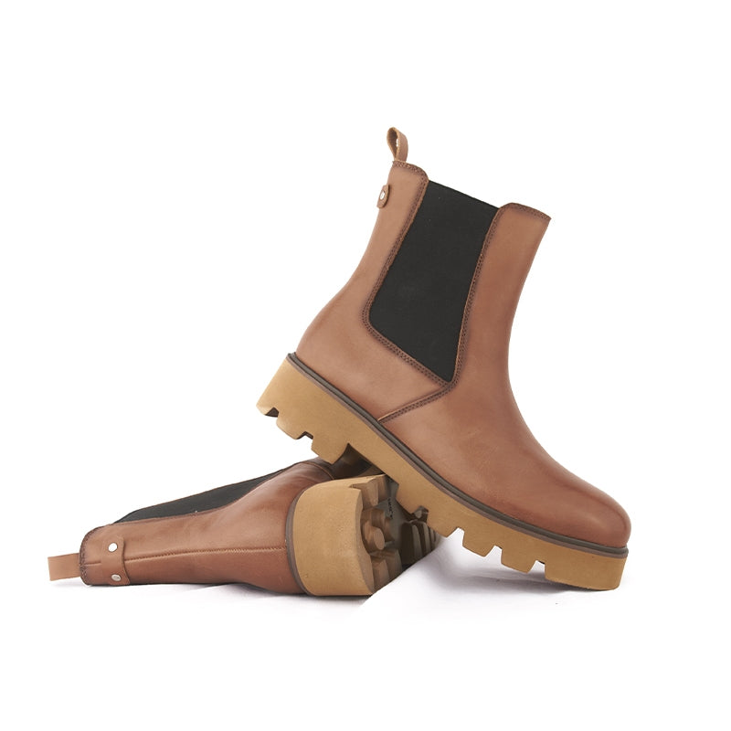 Sepatu Boots Wanita Kulit Gino Mariani Airy Tan