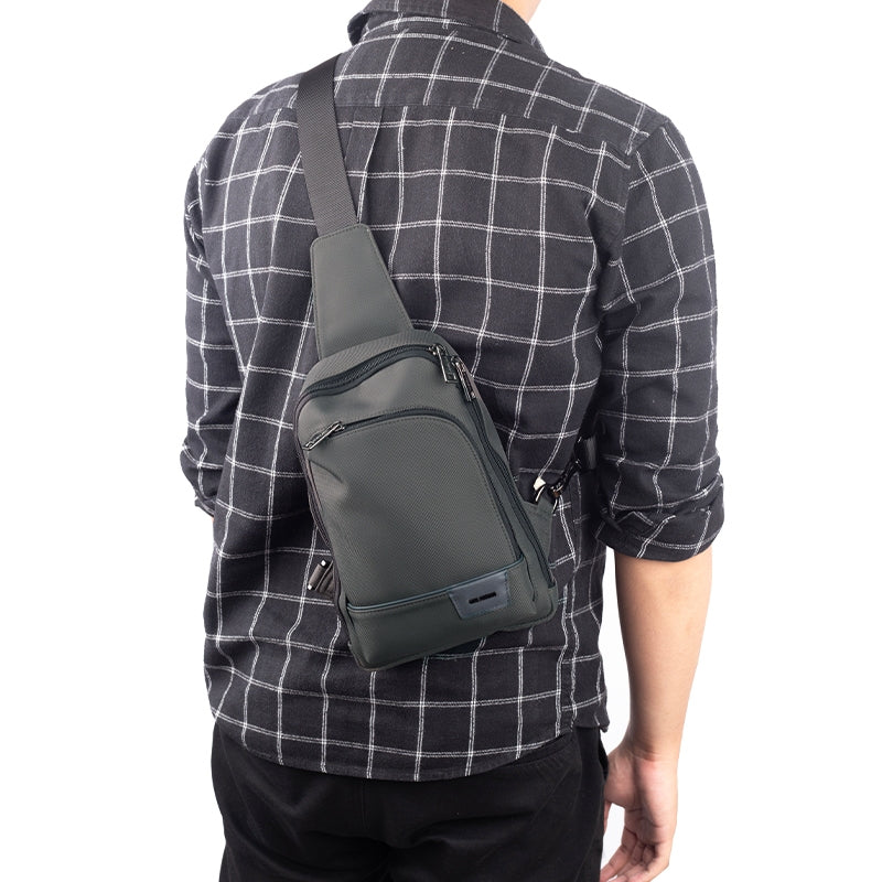 Tas Pria Sling Bag Gino Mariani Harby Grey