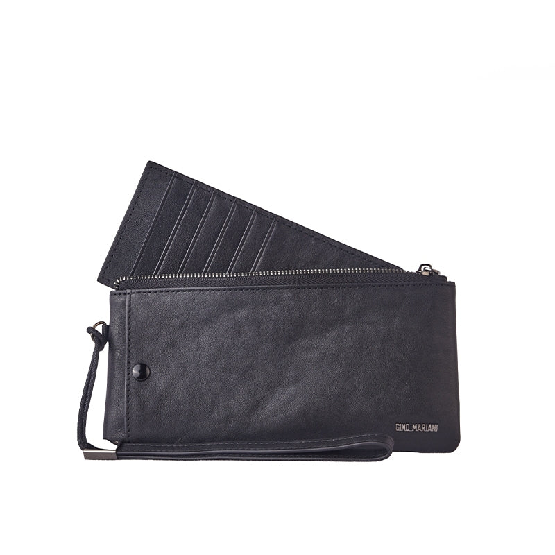Pouch Kulit Pria Gino Mariani Elezar Hitam