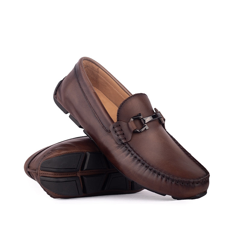 Sepatu Casual Pria Loafer Moccasin Gino Mariani Bartoli 8 Coklat