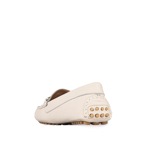Sepatu Casual Wanita Loafer Moccasin Gino Mariani Elora 2 Bone White