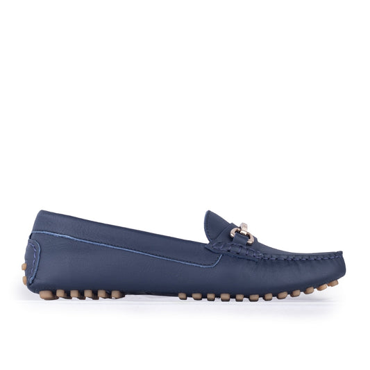Sepatu Casual Wanita Loafer Moccasin Gino Mariani Elora 2 Navy