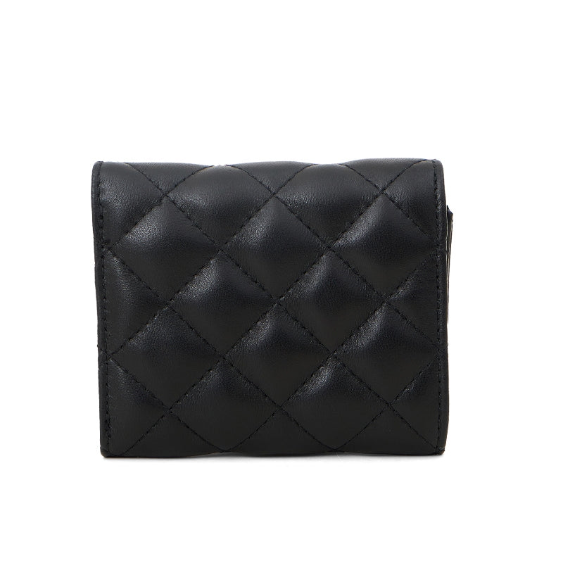 Dompet Kulit Wanita Gino Mariani Quilted Small Wallet Ayyara Black