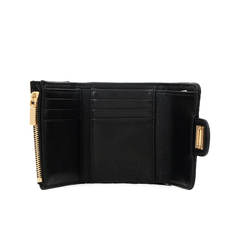 Dompet Kulit Wanita Gino Mariani Quilted Small Wallet Ayyara Black