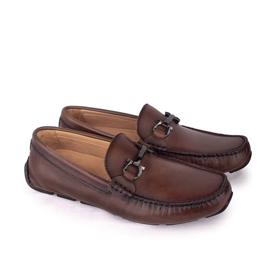 Sepatu Casual Pria Loafer Moccasin Gino Mariani Bartoli 8 Coklat
