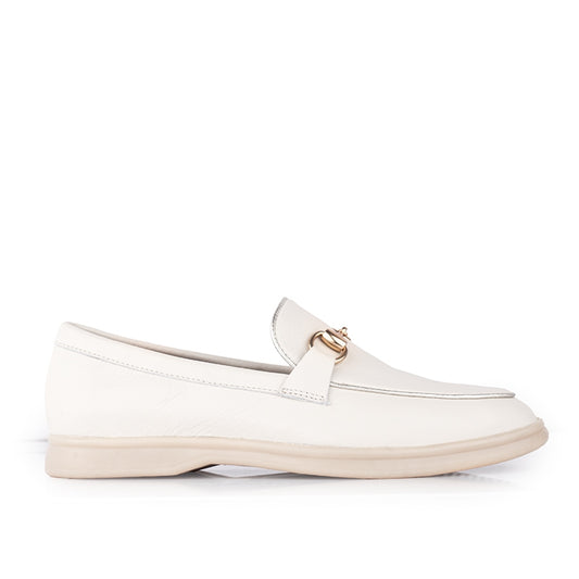 Sepatu Wanita Casual Loafer Moccasin Gino Mariani Emery 5 Bone White