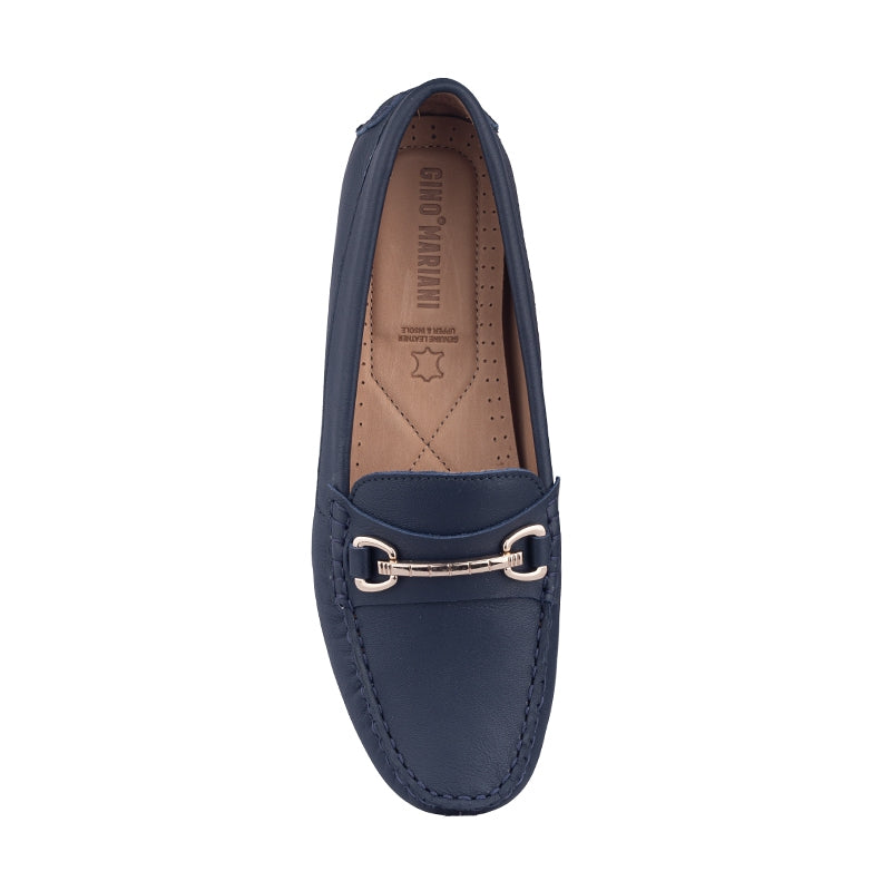 Sepatu Casual Wanita Loafer Moccasin Gino Mariani Elora 2 Navy