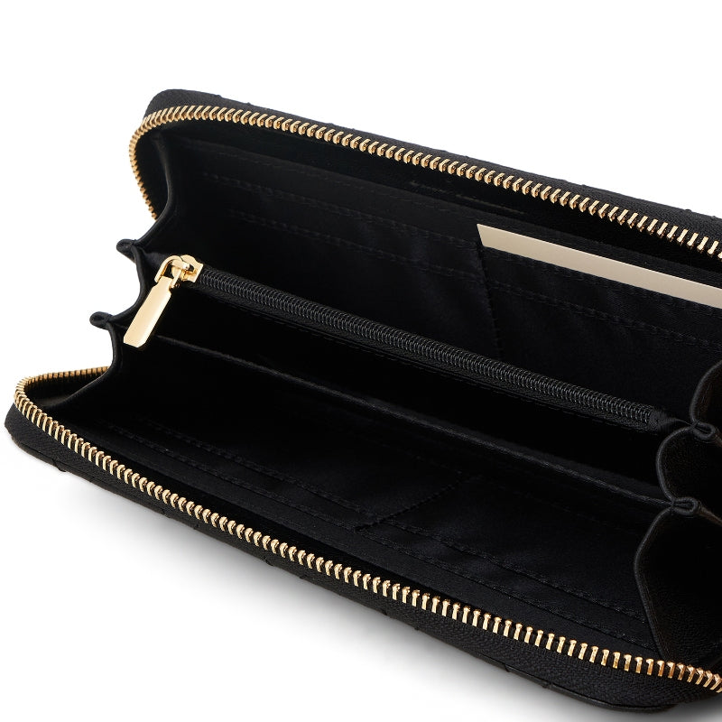 Dompet Panjang Wanita Gino Mariani Quilted Long Wallet Aneska Black