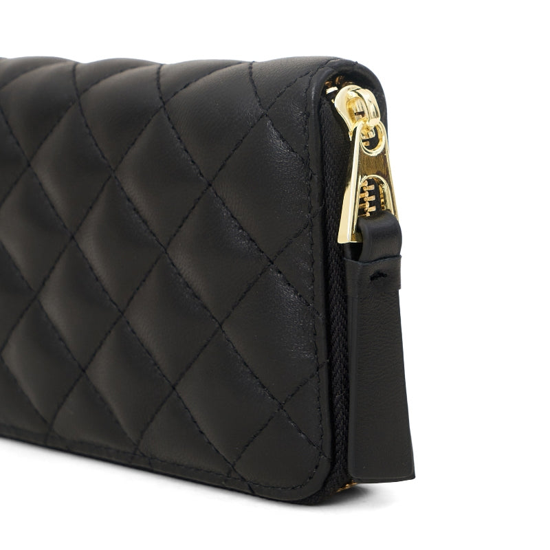 Dompet Panjang Wanita Gino Mariani Quilted Long Wallet Aneska Black
