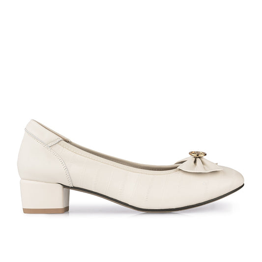 Sepatu Pantofel Formal Wanita Gino Mariani Farren Off White