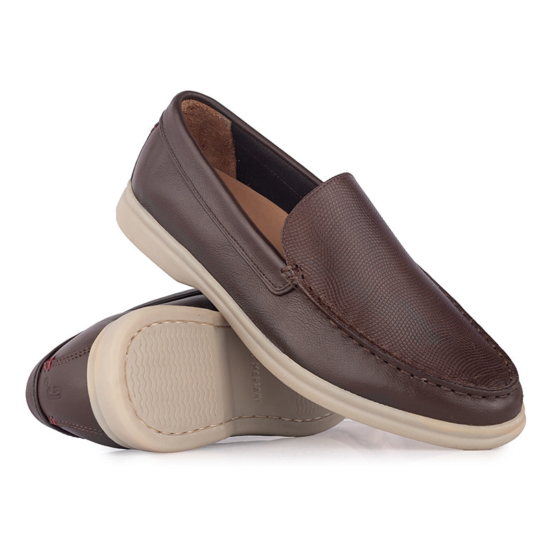 Sepatu Pria Casual Loafer Moccasin Gino Mariani Edison 1 Brown