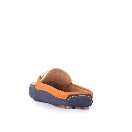 Sepatu Casual Mules Wanita Loafer Moccasin Gino Mariani Elda 9 Orange Navy