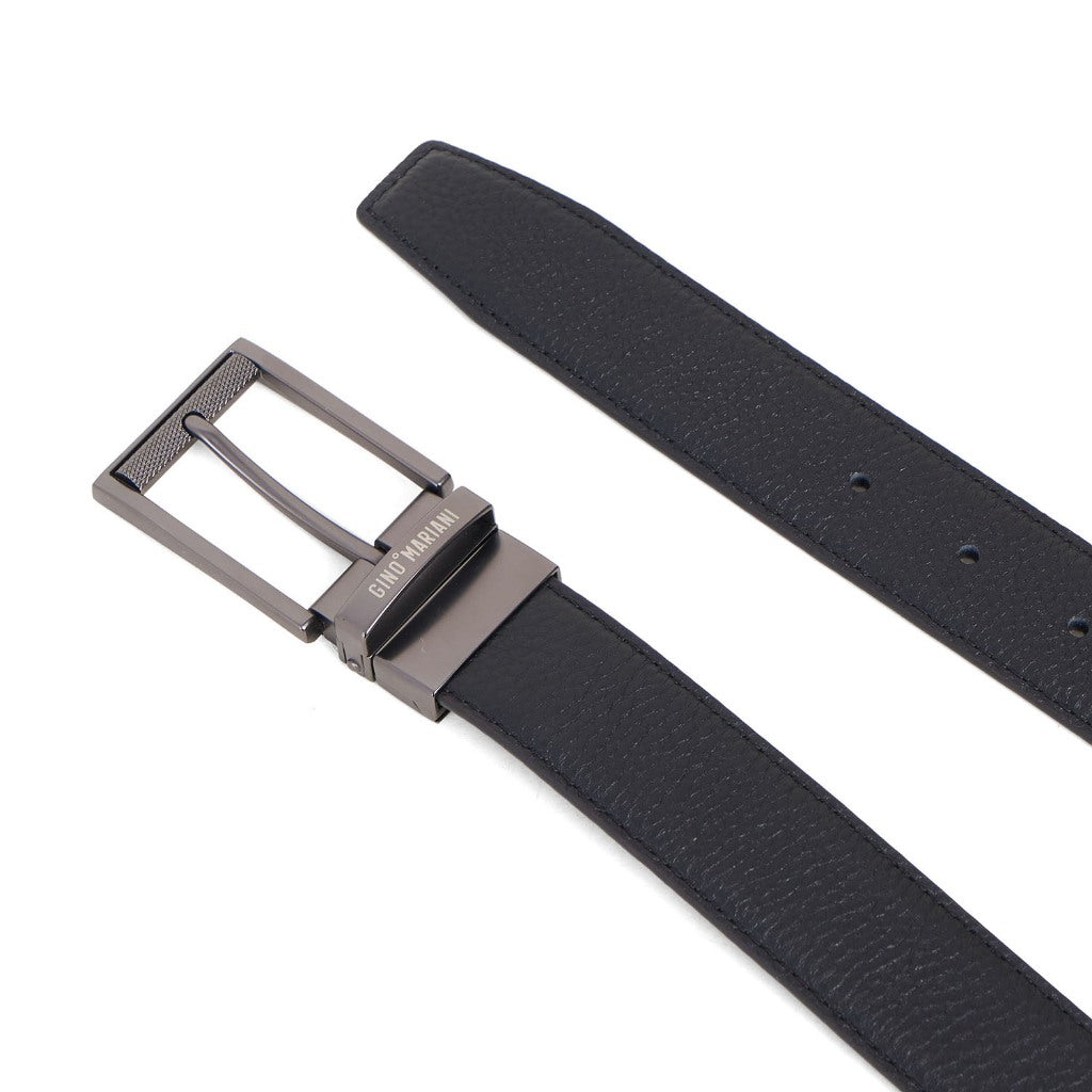 Gino Mariani Dajiro Buckle Belt Kulit Pria Black/Coffee