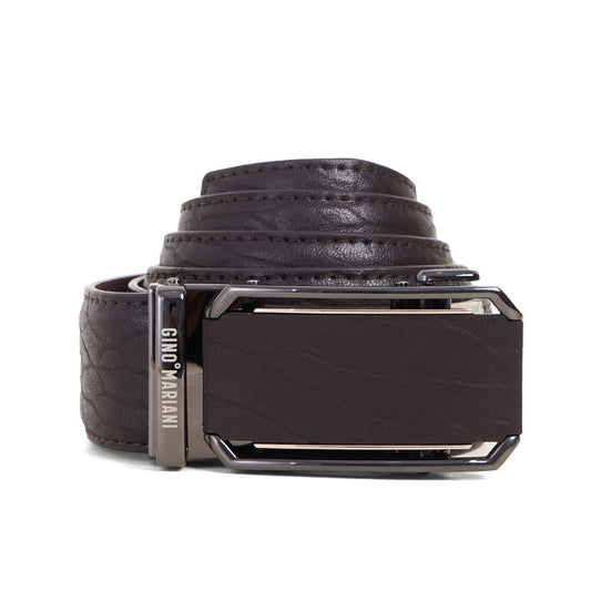 Gino Mariani Dakota Buckle Belt Kulit Pria Coffee
