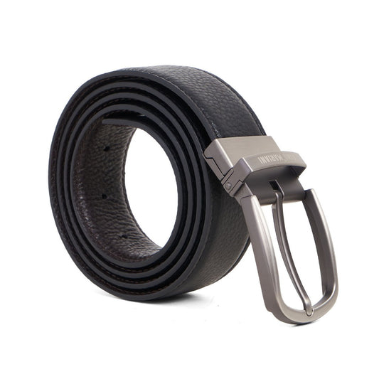 Gino Mariani Daito Buckle Belt Kulit Pria Black/Coffee