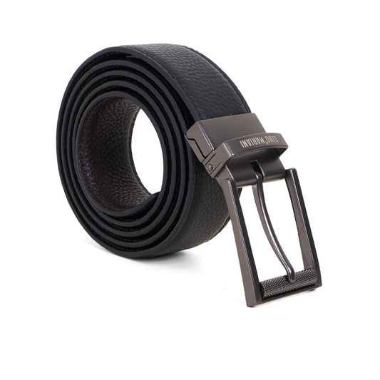 Gino Mariani Dajiro Buckle Belt Kulit Pria Black/Coffee