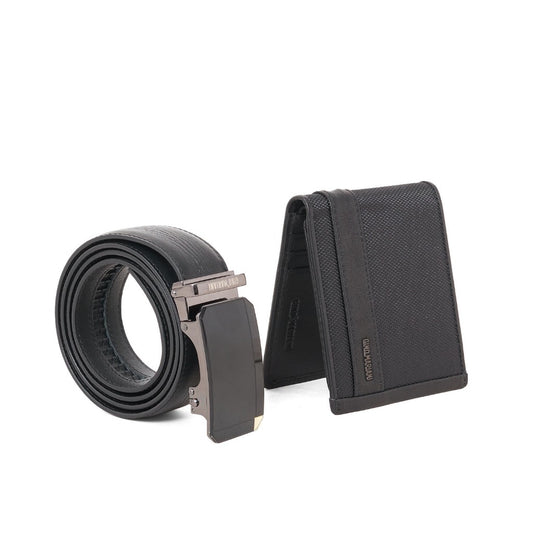Gino Mariani Clovis - Boxed 2 In 1 Wallet & Belt Gift Set Black