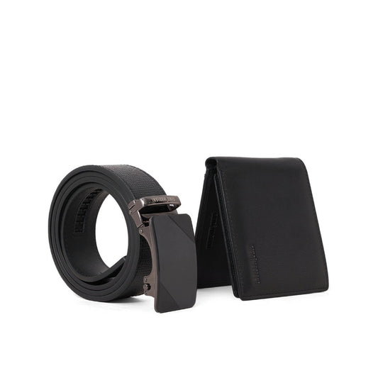 Gino Mariani Craven - Boxed 2 In 1 Wallet & Belt Gift Set Black