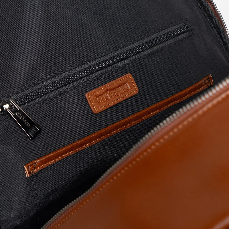 Backpack Tas Ransel Kulit Pria Gino Mariani Alwine Brown