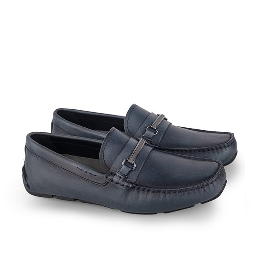 Sepatu Casual Pria Loafer Moccasin Gino Mariani Bartoli 10 Navy