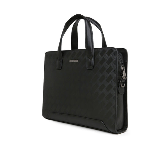 Tas Briefcase Leather Bag Gino Mariani Livio Black