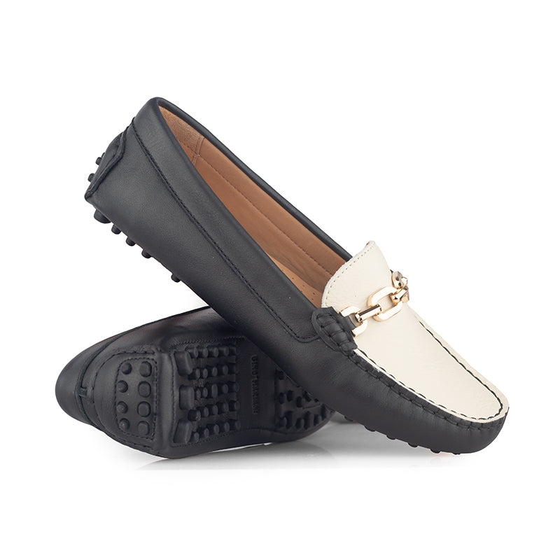 Sepatu Casual Wanita Loafer Moccasin Gino Mariani Elma Black