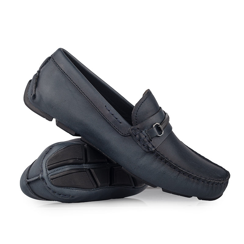 Sepatu Casual Pria Loafer Moccasin Gino Mariani Bartoli 10 Navy